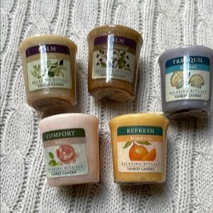 New unused 5 Yankee Candles votives Relaxing Rituals line. Retired. 5 scents